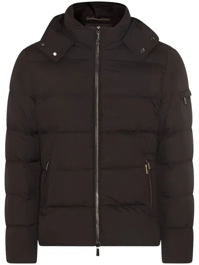 Moorer Detachable Hood Padded Jacket In Black