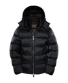 Moorer Brett-sh Hooded Zipped Down Jacket In Black