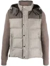 Moorer Detachable-sleeve Padded Jacket In Neutrals