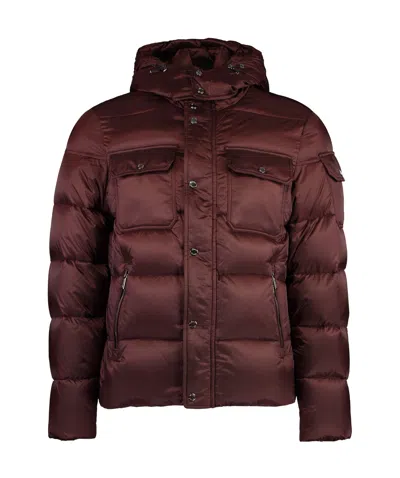 Moorer Devon Hooded Down Jacket In Burgundy