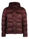 Moorer Devon Hooded Down Jacket In Red