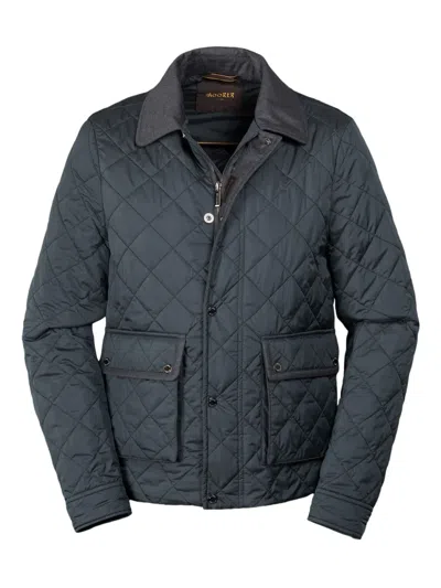 Moorer Diamond-quilting Down Jacket In Blue