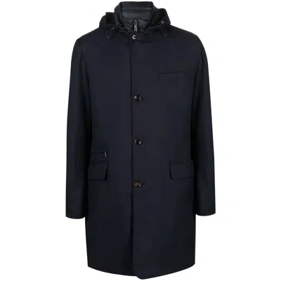 Moorer Dkblu Coat In Black