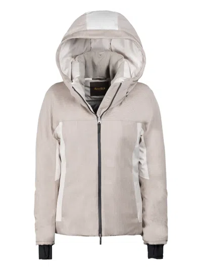 Moorer Dolomiti Hooded Panelled Jacket In Neutral