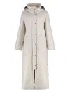 Moorer Domizia Quilted Long Down Jacket In Nude