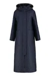 Moorer Domizia Quilted Long Down Jacket In Blue