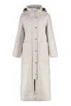 Moorer Domizia Quilted Long Down Jacket In Pale Pink