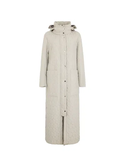 Moorer Domizia-p Quilted Hooded Coat In Gray