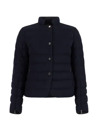Moorer Donata-p Quilted High-neck Jacket In Blue