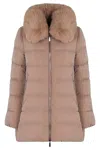 Moorer Dorado Fur Collar Down Jacket In Pink