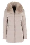 Moorer Dorado Fur Os Quilted Hazelnut Down Jacket In Brown