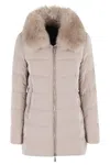 Moorer Dorado Fur Os Quilted Hazelnut Down Jacket In Neutral