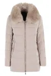 Moorer Dorado Fur Os Quilted Hazelnut Down Jacket In Neutral