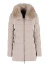 Moorer Dorado Fur Os Quilted Hazelnut Down Jacket In Neutral