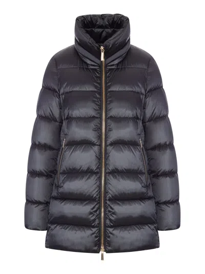 Moorer Dorado-hc Long Bomber Jacket In Black
