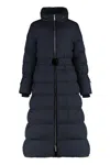 Moorer Dorianne Belted Long Down Jacket In Blue