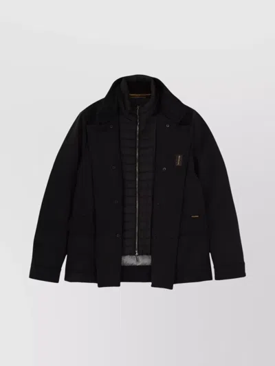 Moorer Double-breasted Coat High Collar In Black