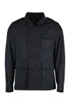 Moorer Double-breasted Gabardine Jacket In Blue