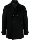 Moorer Double-breasted Layered Peacoat In Blue