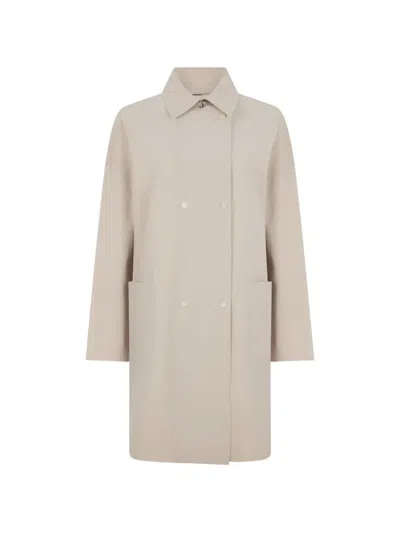 Moorer Double-breasted Pocket Coat In Neutral