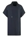 Moorer Double-breasted Short-sleeve Coat In Blue