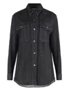 Moorer Double-pocket Denim Shirt In Black