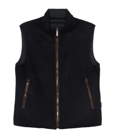 Moorer Double-sided Quilted Cotton Vest In Blue