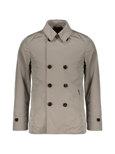 Moorer Double-breasted Spread-collar Jacket In Gray