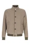 Moorer Bernie Bomber Jacket Front Pockets In Sabbia