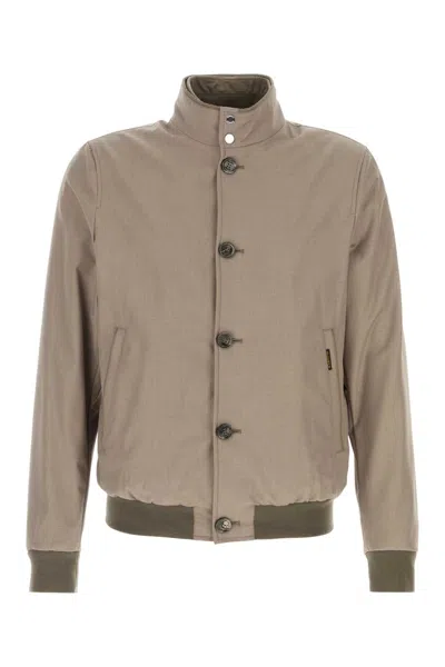 MOORER DOVE GREY POLYESTER BLEND BERNIE BOMBER JACKET