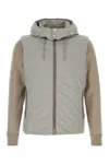 Moorer Dove Grey Polyester Evan Down Jacket In Marmo