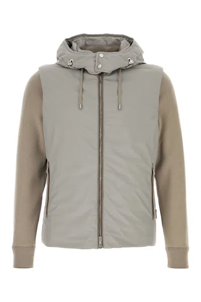 MOORER DOVE GREY POLYESTER EVAN DOWN JACKET