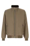 Moorer Polyester Manetti Jacket High Collar Design In Brown