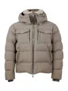 Moorer Quilted Down Jacket With High Collar And Removable Hood In Brown