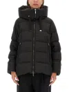 Moorer Quilted Coat Hood Drawstring Hem In Black