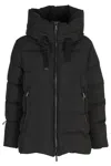 Moorer Quilted Coat Hood Drawstring Hem In Nero