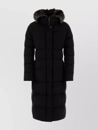 Moorer Down Jacket With Fur Trim Hood In Black