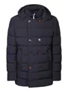 Moorer Double-breasted Down Jacket In Blue