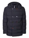 Moorer Double-breasted Down Jacket In Blue