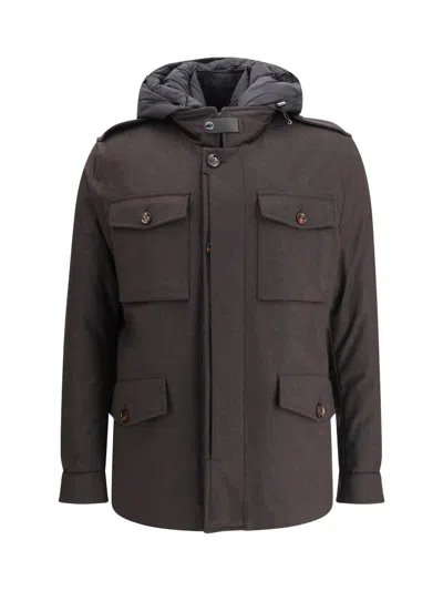 Moorer Down Jackets In Brown
