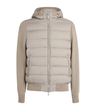 Moorer Down Padded Hybrid Jacket In 中性色