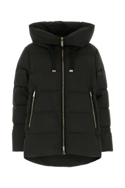 Moorer Down Puffer Jacket In Nylon Blend With Feather-down Filling In Black