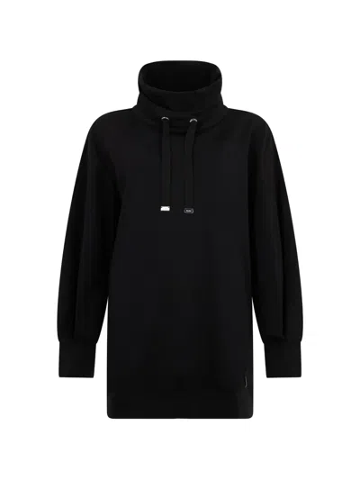 Moorer Drawstring Funnel-neck Sweater In Black