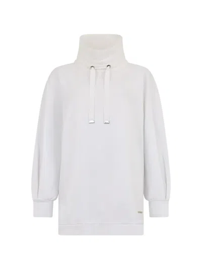 Moorer Drawstring High-neck Sweater In White