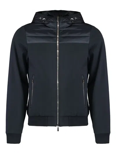 Moorer Drawstring-hood Full-zip Hoodie In Blue