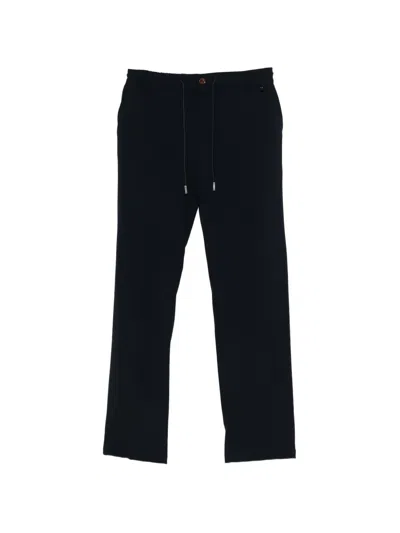 Moorer Drawstring-waist Trousers In Blue