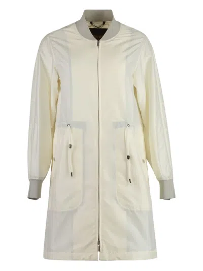 MOORER DRAWSTRING ZIP-FASTENING COAT