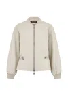 Moorer Drawstring Zip-up Jacket In Neutral