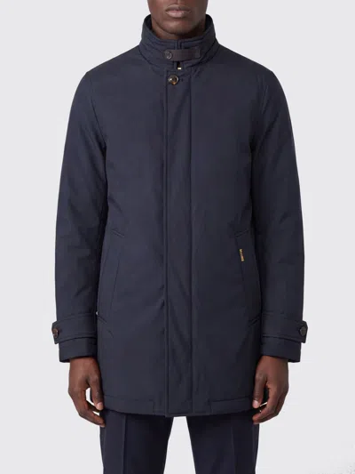 Moorer Duca-l5 Single-breasted Breathable High-neck Knee-length Coat In Blue