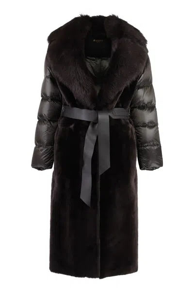 Moorer Duero Fur And Leather Jacket In Brown